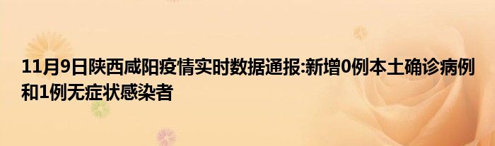 11月9日陕西咸阳疫情实时数据通报新增0例本土确诊病例和1例无症状