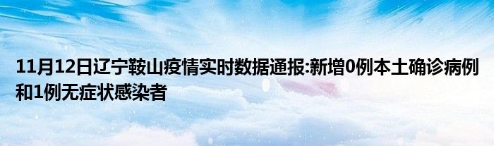 11月12日辽宁鞍山疫情实时数据通报新增0例本土确诊病例和1例无症状