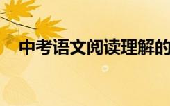 中考语文阅读理解的通用公式及答题技巧