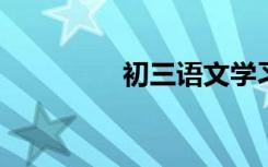 初三语文学习方法与技巧