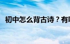 初中怎么背古诗？有哪些高效的记忆方法？