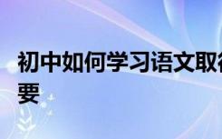 初中如何学习语文取得好成绩学习这几点很重要