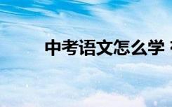 中考语文怎么学 有哪些学习技巧？