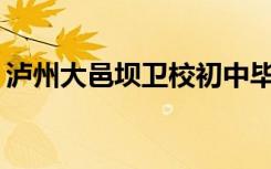 泸州大邑坝卫校初中毕业后招生目标能读吗？