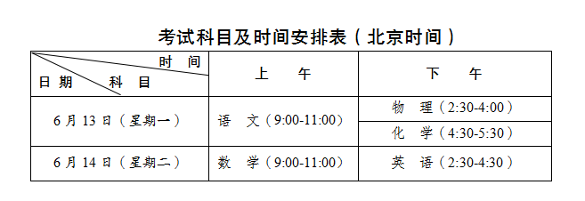 中考时间2022年具体时间成都