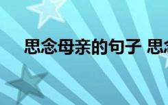 思念母亲的句子 思念母亲的句子有哪些