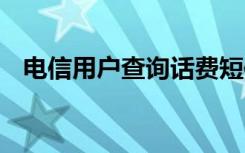 电信用户查询话费短信 电信话费查询短信