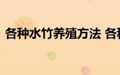 各种水竹养殖方法 各种水竹养殖方法是什么