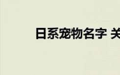 日系宠物名字 关于日系宠物名字