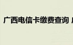 广西电信卡缴费查询 广西电信缴费记录查询