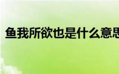 鱼我所欲也是什么意思 鱼我所欲也翻译注释