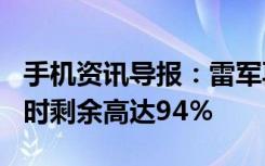 手机资讯导报：雷军再秀红米3续航待机18小时剩余高达94％