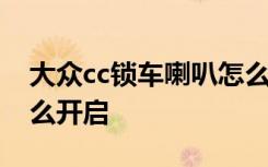 大众cc锁车喇叭怎么开启 大众cc锁车声音怎么开启