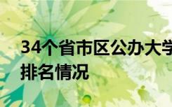 34个省市区公办大学与民办大学和独立学院排名情况