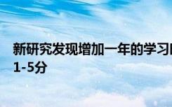 新研究发现增加一年的学习时间可以使人们的智商得分提高1-5分