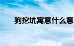 狗挖坑寓意什么意思 狗挖坑寓意什么