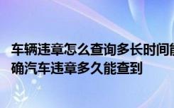 车辆违章怎么查询多长时间能查到 汽车违章在哪里查询最准确汽车违章多久能查到