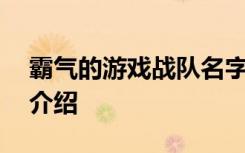 霸气的游戏战队名字 有关霸气的游戏战队名介绍