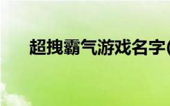 超拽霸气游戏名字(不错的霸气游戏名)