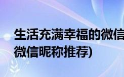 生活充满幸福的微信昵称(由生活充满幸福的微信昵称推荐)