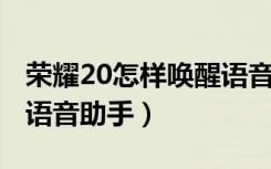 荣耀20怎样唤醒语音助手（荣耀20i怎么唤醒语音助手）