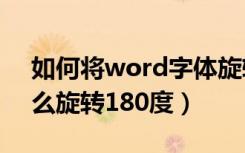 如何将word字体旋转180度（word字体怎么旋转180度）