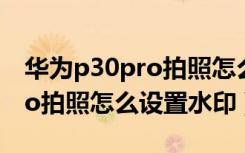 华为p30pro拍照怎么设置清晰（华为p30pro拍照怎么设置水印）