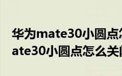 华为mate30小圆点怎么设置找不到（华为mate30小圆点怎么关闭）