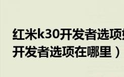 红米k30开发者选项如何设置最好（红米k30开发者选项在哪里）