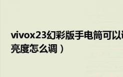 vivox23幻彩版手电筒可以调亮度吗（vivox23幻彩版屏幕亮度怎么调）