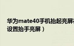 华为mate40手机抬起亮屏在哪里设置（华为mate40怎么设置抬手亮屏）