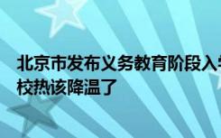 北京市发布义务教育阶段入学政策购买学区房为主要特征择校热该降温了