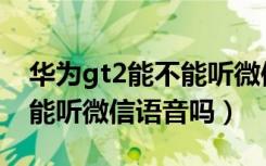 华为gt2能不能听微信语音（华为GT2pro不能听微信语音吗）