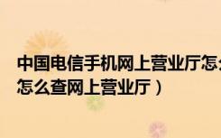 中国电信手机网上营业厅怎么查通话记录（电信查通话记录怎么查网上营业厅）