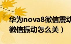 华为nova8微信震动怎么关闭（华为nova8微信振动怎么关）