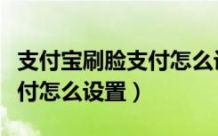 支付宝刷脸支付怎么设置限额（支付宝刷脸支付怎么设置）