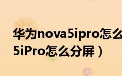 华为nova5ipro怎么开语音助手（华为nova5iPro怎么分屏）