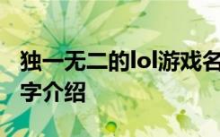 独一无二的lol游戏名字 独一无二的lol游戏名字介绍