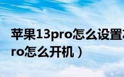 苹果13pro怎么设置左右滑动返回（苹果13pro怎么开机）