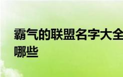 霸气的联盟名字大全 霸气的联盟名字大全有哪些