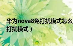 华为nova8免打扰模式怎么设置（华为畅享8plus怎么开免打扰模式）