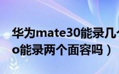 华为mate30能录几个人脸（华为mate30pro能录两个面容吗）