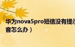 华为nova5pro短信没有提示音（华为nova5i接收短信没声音怎么办）