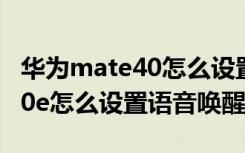 华为mate40怎么设置语音唤醒（华为mate40e怎么设置语音唤醒）