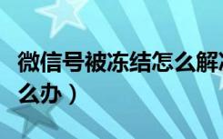 微信号被冻结怎么解决不了（微信号被冻结怎么办）