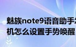 魅族note9语音助手怎么唤醒（魅族note9手机怎么设置手势唤醒）