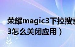 荣耀magic3下拉搜索怎么关闭（荣耀magic3怎么关闭应用）