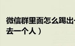 微信群里面怎么踢出一个人（微信群怎么踢出去一个人）