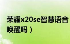 荣耀x20se智慧语音（荣耀x20se不支持语音唤醒吗）