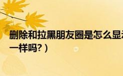 删除和拉黑朋友圈是怎么显示的（拉黑和删除朋友圈的显示一样吗?）